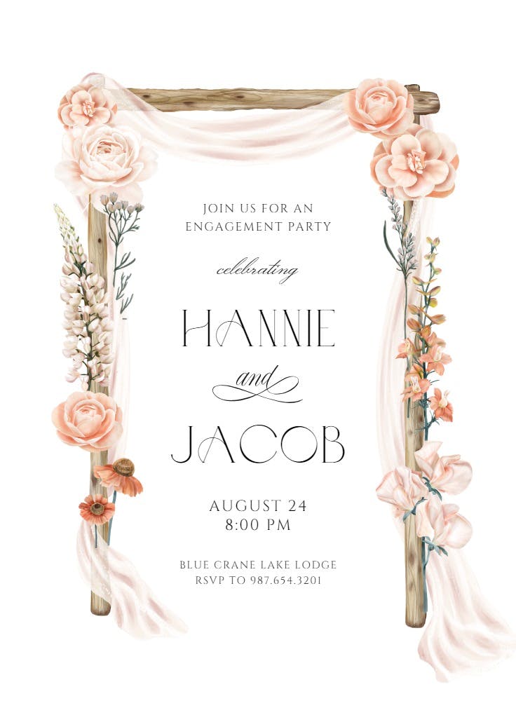 Carefree canopy - engagement party invitation